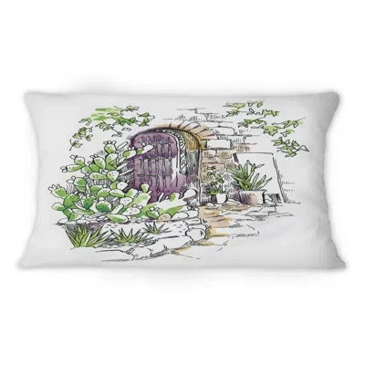 Design Art Vintage Old Europe View Iv -1 Vintage Printed Throw Pillow