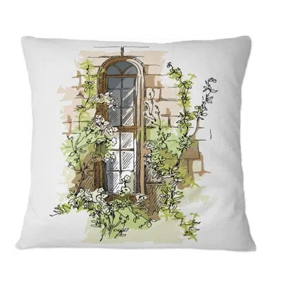 Design Art Vintage Old Europe View Ix - Vintage Printed Throw Pillow In Brown;green