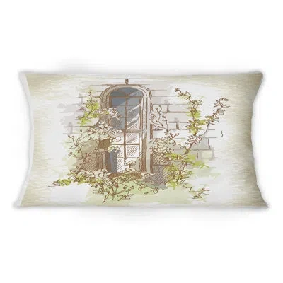 Design Art Vintage Old Europe View X -1 Vintage Printed Throw Pillow