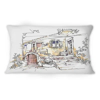 Design Art Vintage Old Europe View Xii -1 Vintage Printed Throw Pillow