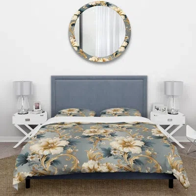 Design Art Vintage Ornamental Frames Victorian Pattern Bedding In Beige