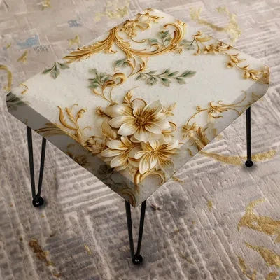 Design Art Vintage Ornamental Frames Victorian Pattern Iii - Damask Rectangle Ottoman In Gold