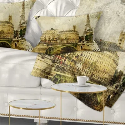 Design Art Vintage Paris - Abstract Printed Pillow