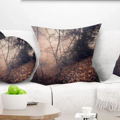 Design Art Vintage Style Leaves And Trees - Landscape Printed Pillow