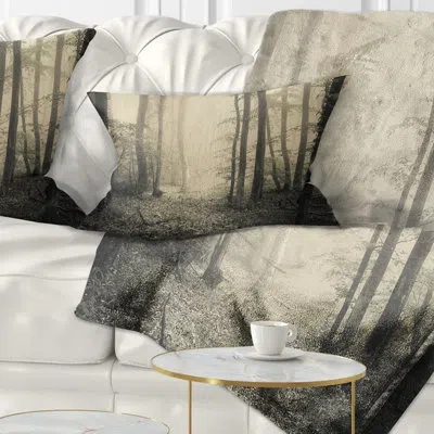 Design Art Vintage Style Spring Forest - Landscape Printed Throw Pillow