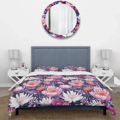 Design Art Violet Floral Garden Pattern I Bedding In Purple