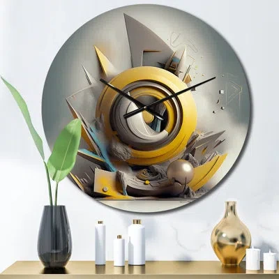 Design Art Visionary Dance Of God 3d Wave Sphere I Wall Clock In Gold