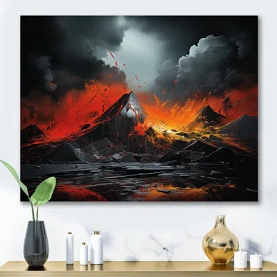 Design Art Volcano Volcanic Explosion Moonlight Ii On Canvas Print In Wrapped Canvas