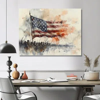 Design Art War Of 1812 With Usa Flag Iv - Usa Patriotist Framed Canvas Print In Wrapped Canvas,does Not Apply