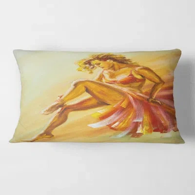 Design Art Warm Flamenco Dancer Rectangular Pillow Cover & Insert