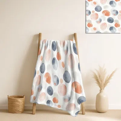 Design Art Warm Forms – Abstract Fleece Blanket, Modern Warm Throw In Orange;gray