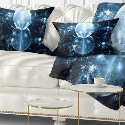 Design Art Water Drops On Mirror - Abstract Printed Pillow In Blue