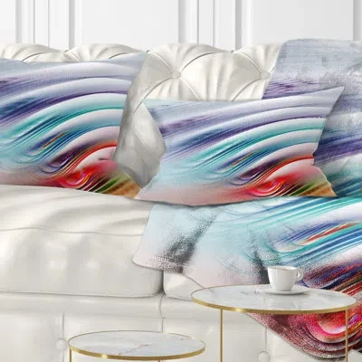 Design Art Water Ripples Rainbow Waves - Abstract Printed Throw Pillow
