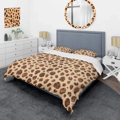 Design Art Watercolor Animal Skin Ii - Animals Duvet Cover Set - Microfiber Polyester In Black