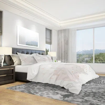 Design Art Watercolor Minimal Blush Iii - Transitional Duvet Cover Set - Microfiber Polyester In Gray