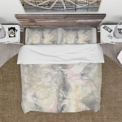 Design Art Watercolor Snowflakes Ii Duvet Cover Set In Gray
