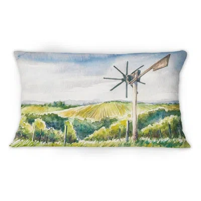 Design Art Watermill In Italian Landscape -1 Mission & Craftsman Printed Throw Pillow
