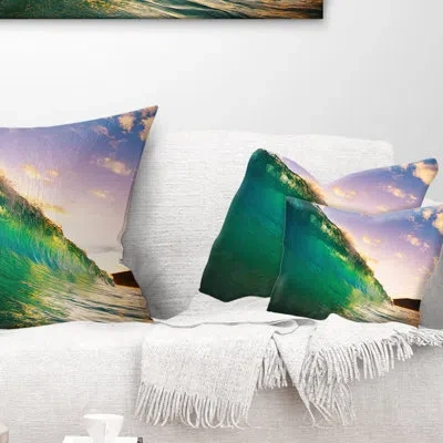 Design Art Waves Kissing Clouds - Sea & Shore Printed Throw Pillow