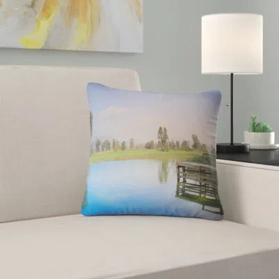 Design Art Wetland Of Nam Sang Wai Blue - Sea & Shore Printed Pillow