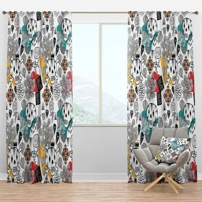 Design Art Whales Pattern - Nautical Curtain - Velvet Room Darkening - 1 Panel