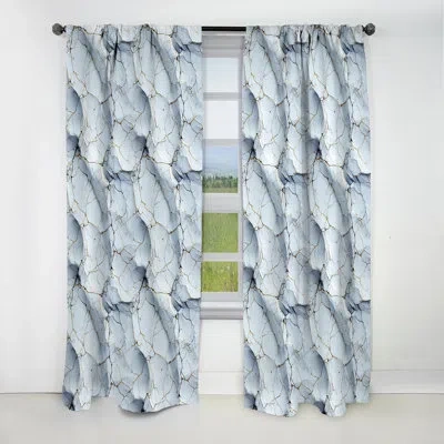 Design Art White And Grey Marble Harmony Pattern I - Abstract Marble Marble Blackout Curtain - 1 Panels