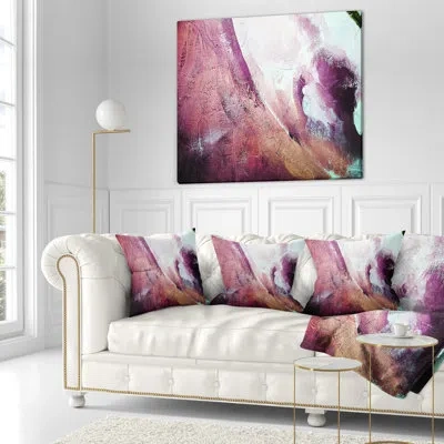 Design Art White And Purple Texture - Abstract Printed Throw Pillow