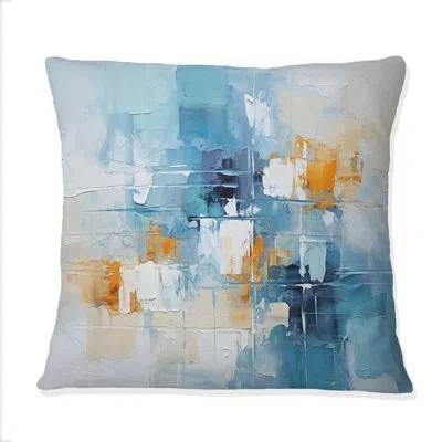 Design Art White Blue Sky Celestial Collage - Sky Printed Throw Pillow In Yellow