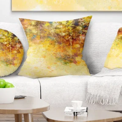 Design Art White Flowers And Soft Color Leaves - Floral Printed Pillow
