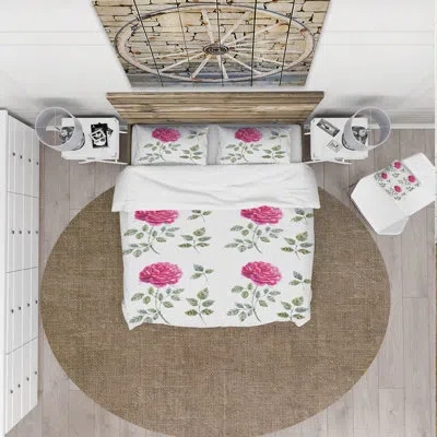 Design Art White Microfiber Farmhouse / County Duvet Cover Set