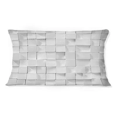 Design Art White  Modern Mosaic I - Modern Lumbar Pillow