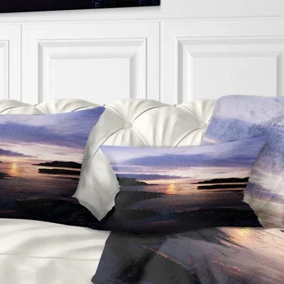 Design Art White Park Bay - Beaches Printed Throw Pillow