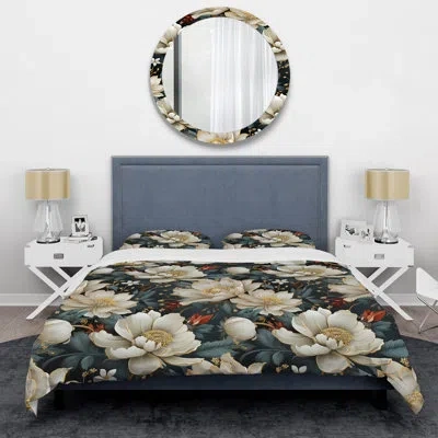 Design Art White Peony Paradise  I Duvet Cover Set