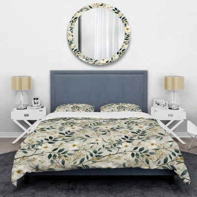 Design Art White Poppies Minimalist Floral Elegance Vii - Floral Duvet Cover Set