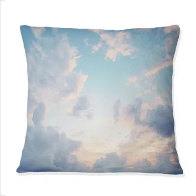 Design Art White Sky Pure Elegance I - Sky Printed Throw Pillow