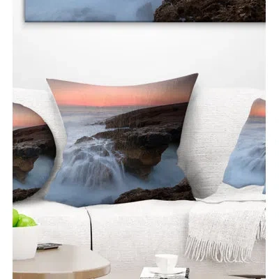 Design Art White Waters At The Bridge Of Hell - Sea & Shore Printed Pillow