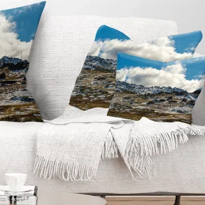 Design Art Wide View Of Kosciuszko National Park Seashore Pillow In Blue
