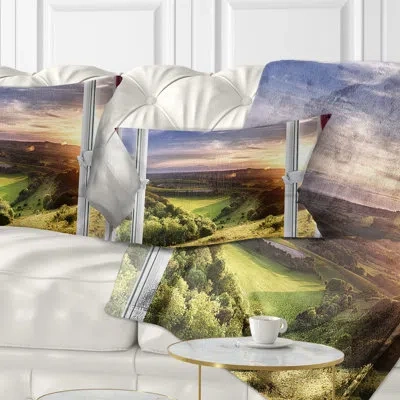 Design Art Window View - Landscape Printed Throw Pillow