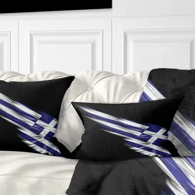 Design Art Wing With Greece Flag - Maps Printed Pillow
