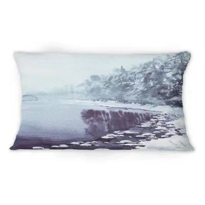 Design Art Winter Landscape Snowy Trees -1 Country Printed Throw Pillow