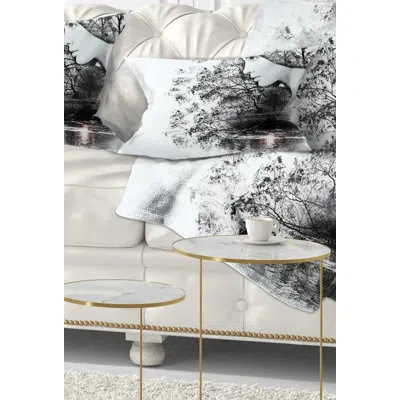 Design Art Woman And Beauty Of Nature - Landscape Printed Throw Pillow