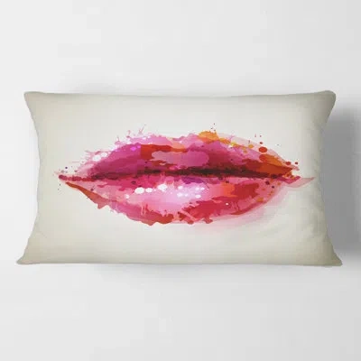 Design Art Woman Lips Formed By Blots Rectangular Pillow Cover & Insert