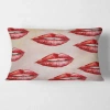 Design Art Woman Lips Pattern Rectangular Pillow Cover & Insert