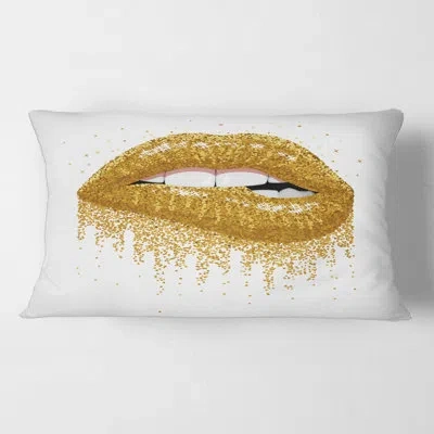 Design Art Woman Lips With Glitter Sparkles Rectangular Pillow Cover & Insert