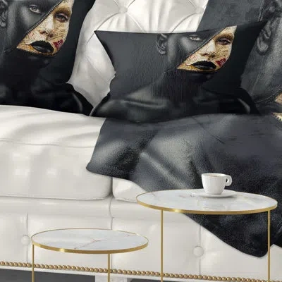 Design Art Woman With A Zip On Face - Portrait Printed Pillow
