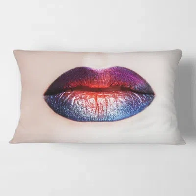 Design Art Women Lips With Bright Lipstick Rectangular Pillow Cover & Insert
