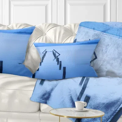 Design Art Wood Walk - Landscape Printed Throw Pillow