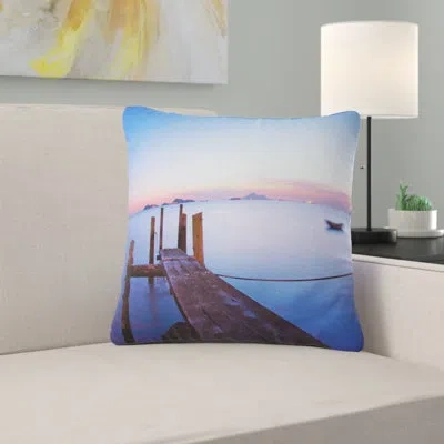 Design Art Wooden Pier At Sunset - Sea & Shore Printed Pillow
