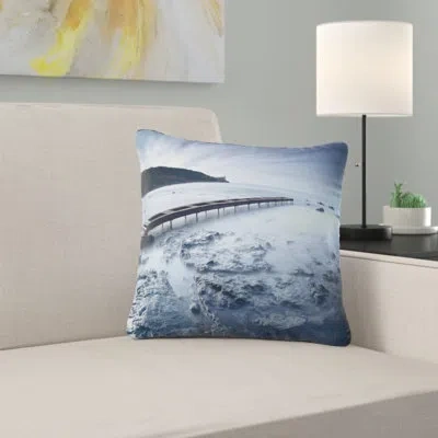 Design Art Wooden Pier Deep Into Sea - Sea & Shore Printed Pillow