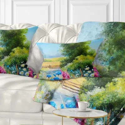 Design Art World Of Flowers - Floral Printed Throw Pillow