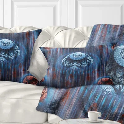 Design Art World Of Infinite Universe - Abstract Printed Pillow In Blue